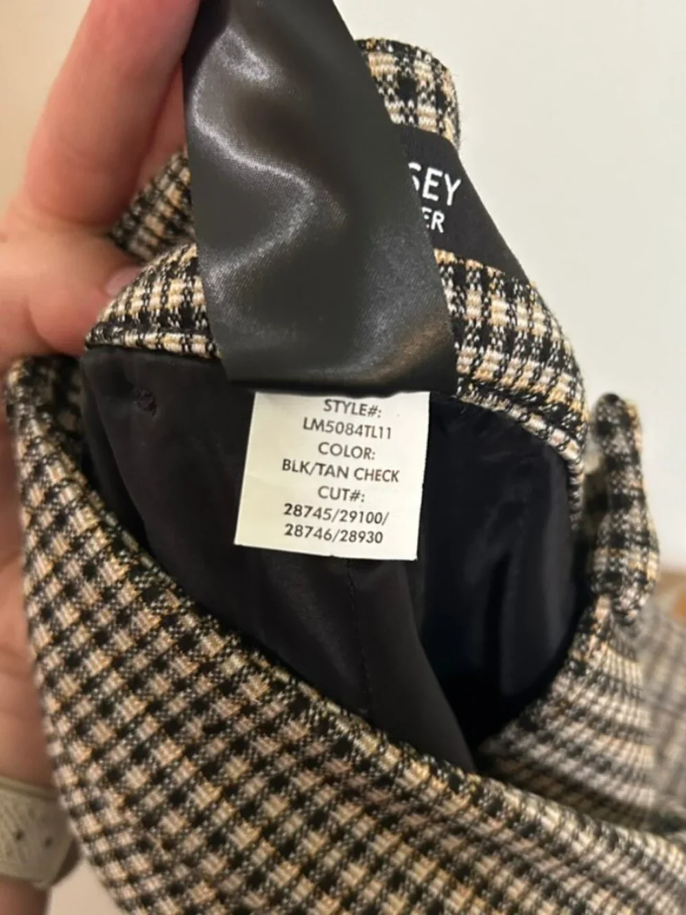 Liverpool Los Angeles Kelsey Trouser Black/Tan Plaid Print Straight Leg Sz 6 EUC